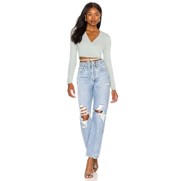 ASTR the Label Wrap Sweater Sage Green - Picture 4 of 4